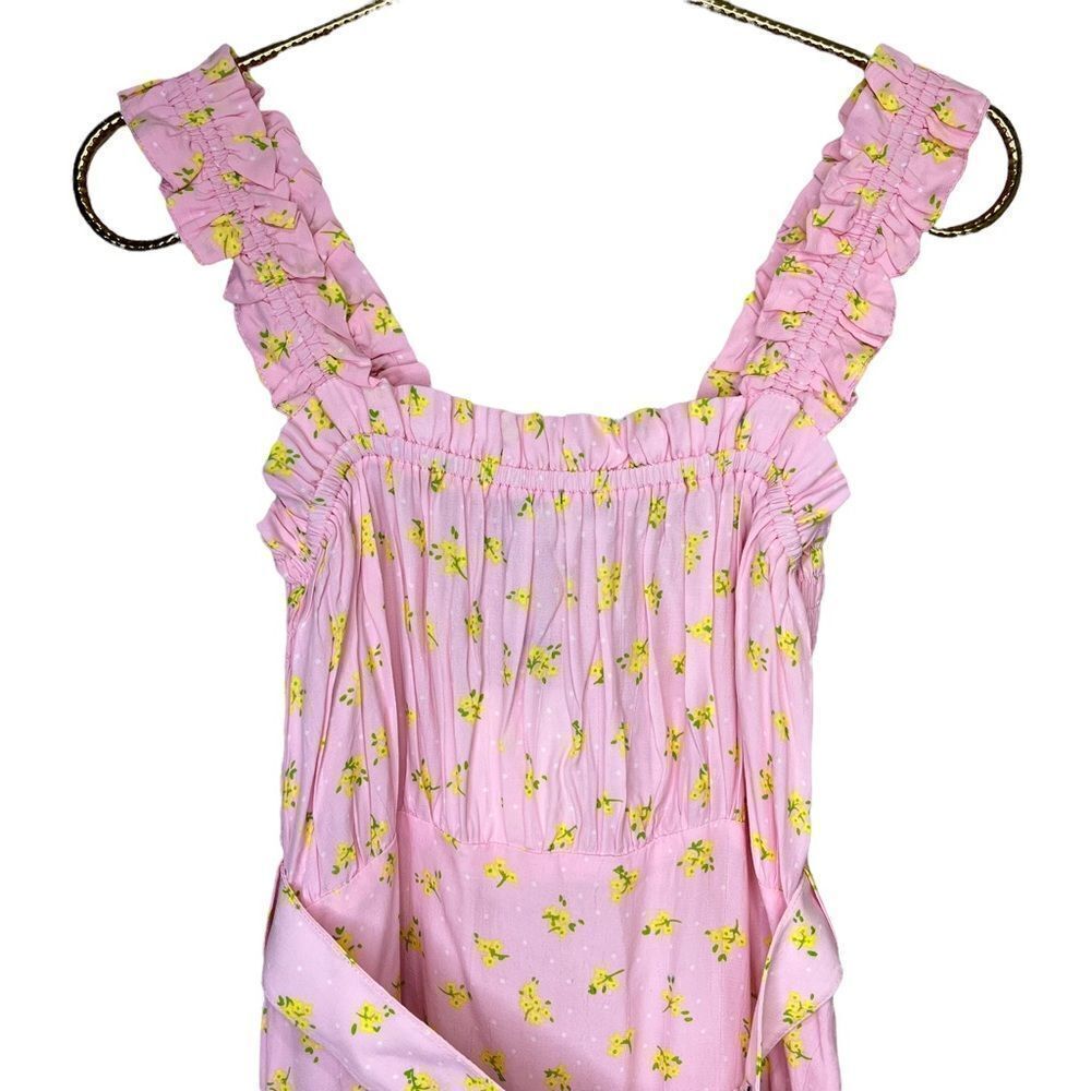 NEW Faithfull the Brand Mid Summer Mini Dress in Luda Floral Print Pink Small - Picture 5 of 14